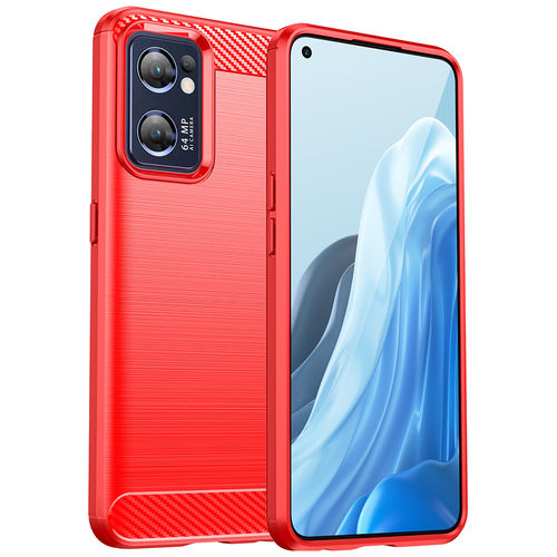 Flexi Slim Carbon Fibre Case for Oppo Find X5 Lite - Brushed Red