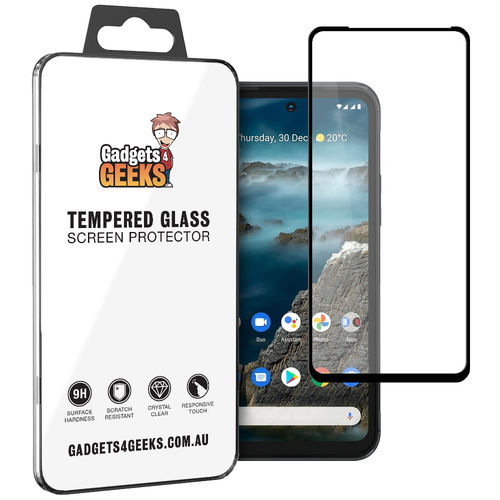Full Coverage Tempered Glass Screen Protector for Nokia XR20 - Black