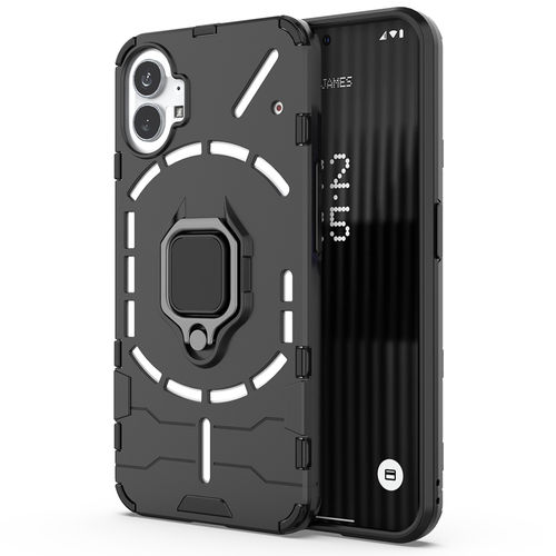 Slim Armour Shockproof Case / Finger Ring Holder for Nothing Phone (1) - Black