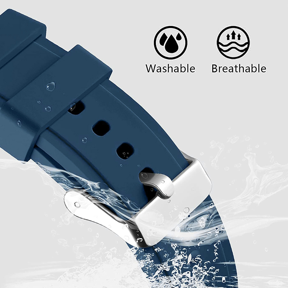 Sport Silicone Band for Samsung Galaxy Watch7 / 6 / 6 Classic / 5 / 5 Pro / 4 - Dark Blue