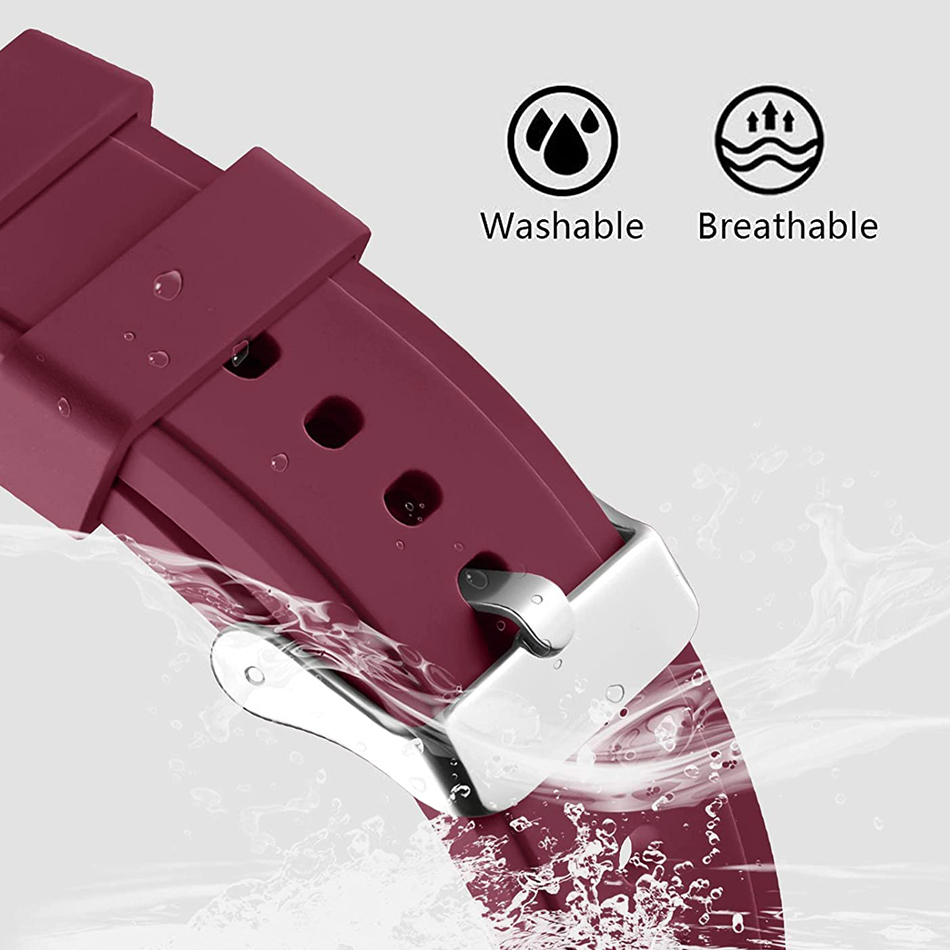 Sport Silicone Band for Samsung Galaxy Watch7 / 6 / 6 Classic / 5 / 5 Pro / 4 - Maroon