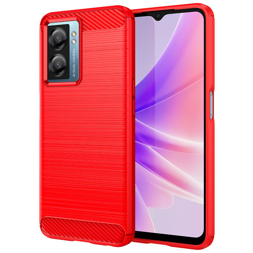 Flexi Slim Carbon Fibre Case for Oppo A77 5G - Brushed Red