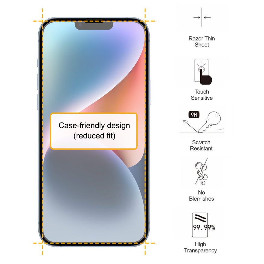 9H Tempered Glass Screen Protector for Apple iPhone 14 Plus