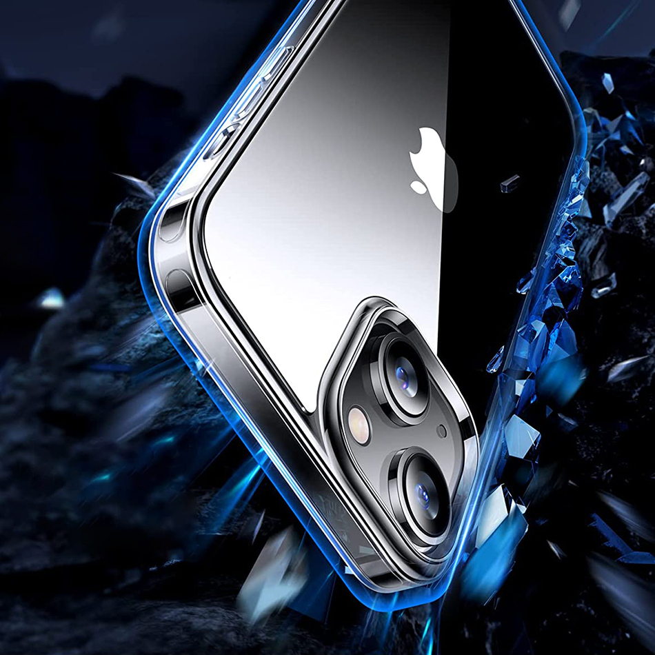 Hybrid Fusion Shockproof Hard Case for Apple iPhone 14 Plus - Clear (Gloss Grip)