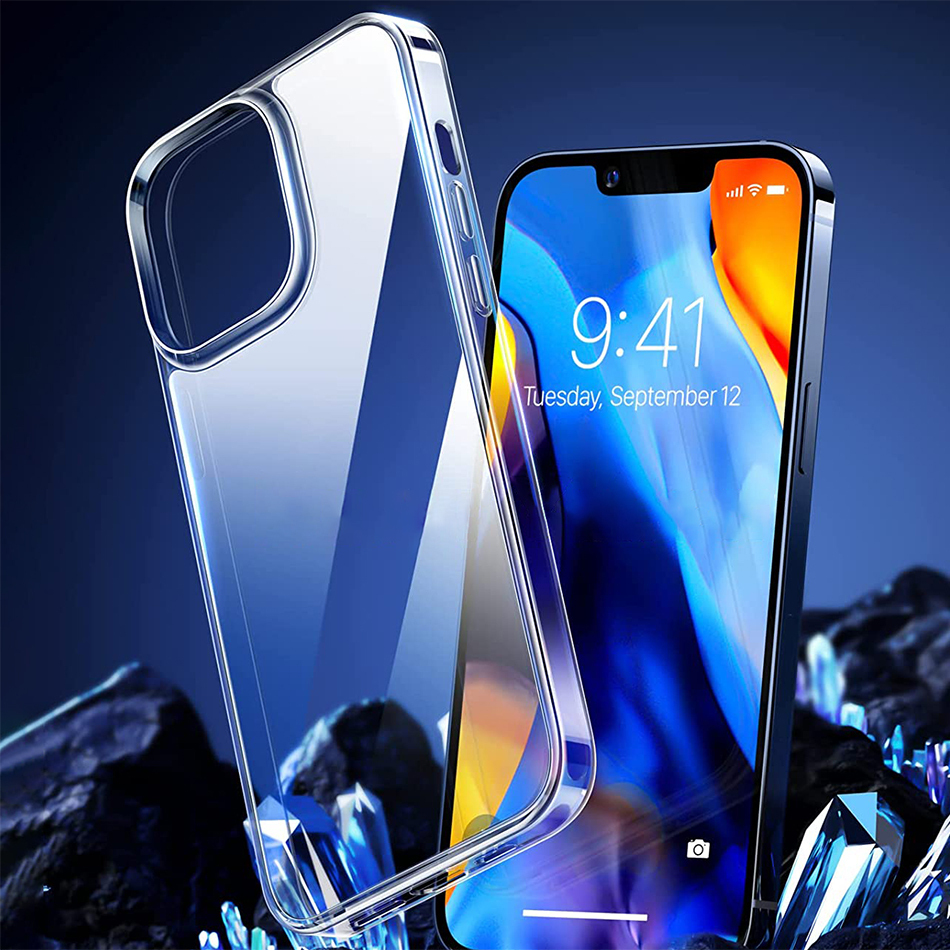 Hybrid Fusion Shockproof Hard Case for Apple iPhone 14 Plus - Clear (Gloss Grip)