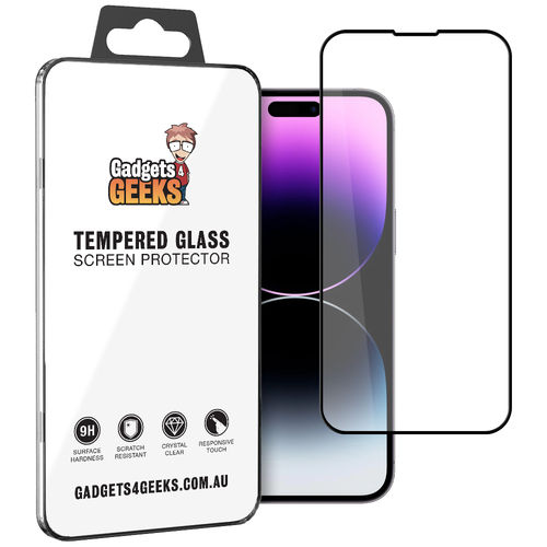 Full Coverage Tempered Glass Screen Protector for Apple iPhone 14 Pro Max - Black