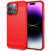 Flexi Slim Carbon Fibre Case for Apple iPhone 14 Pro Max - Brushed Red