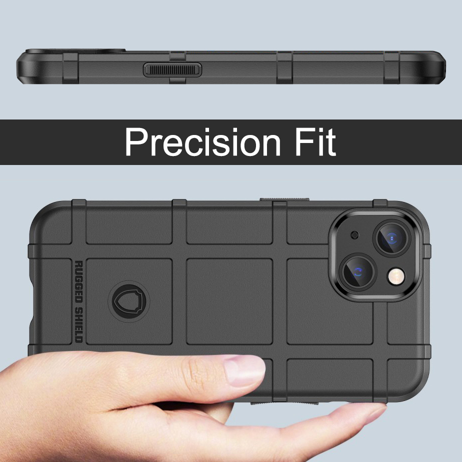 Anti-Shock Grid Texture Shockproof Case for Apple iPhone 14 - Black