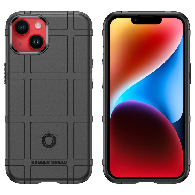 Anti-Shock Grid Texture Shockproof Case for Apple iPhone 14 - Black