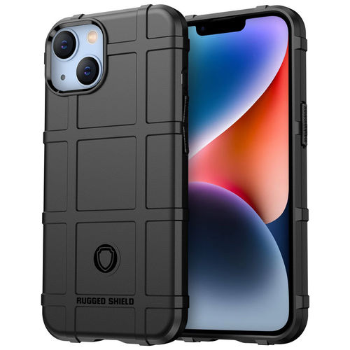 Anti-Shock Grid Texture Tough Case for Apple iPhone 14 Plus - Black