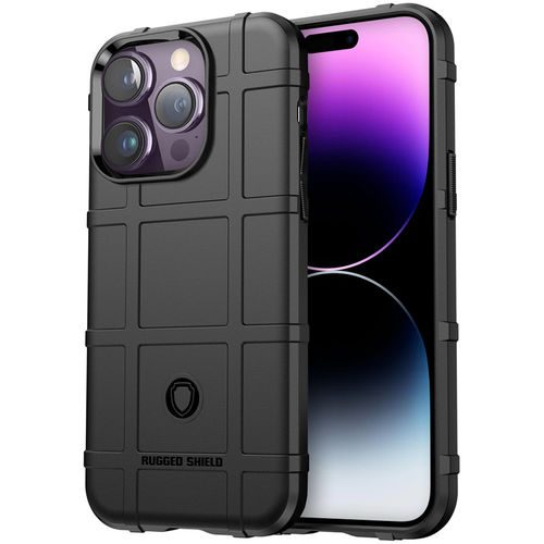 Anti-Shock Grid Texture Shockproof Case for Apple iPhone 14 Pro Max - Black