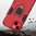 Slim Armour Shockproof Case / Finger Ring / Holder Stand for Apple iPhone 14 - Red