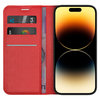 Leather Wallet Case & Card Holder Pouch for Apple iPhone 14 Pro - Red