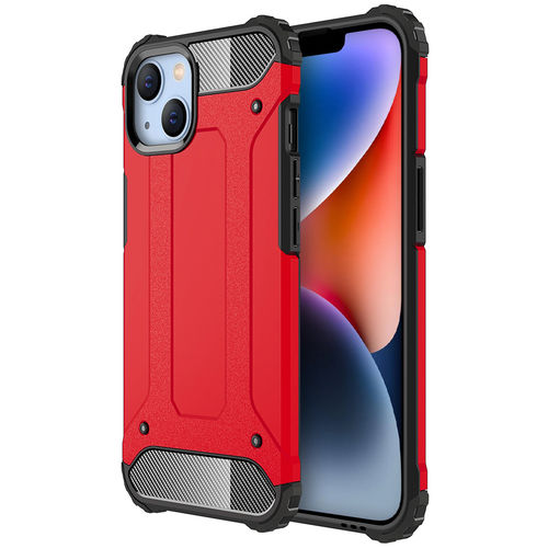 Military Defender Tough Shockproof Case for Apple iPhone 14 Plus - Red