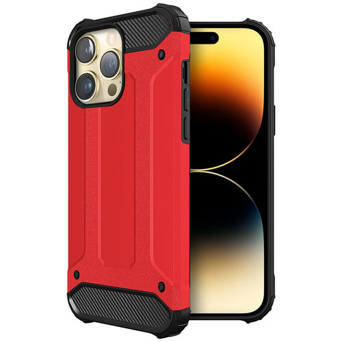 Military Defender Tough Shockproof Case for Apple iPhone 14 Pro - Red