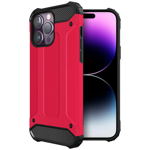 Military Defender Tough Shockproof Case for Apple iPhone 14 Pro Max - Pink