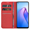 Leather Wallet Case & Card Holder Pouch for Oppo Reno8 - Red