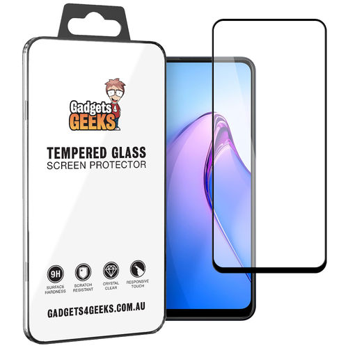 Full Coverage Tempered Glass Screen Protector for Oppo Reno8 - Black