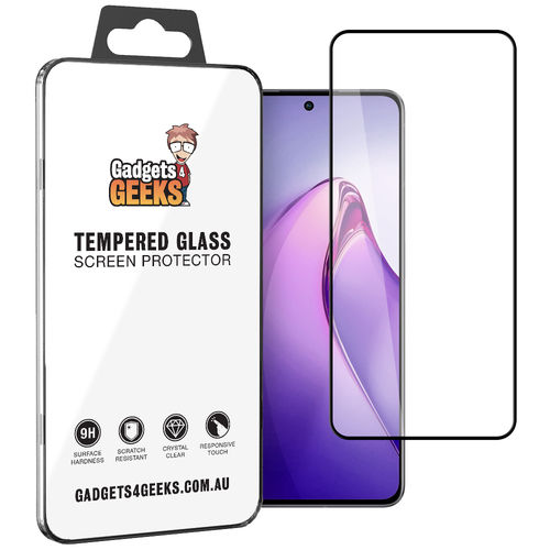 Full Coverage Tempered Glass Screen Protector for Oppo Reno8 Pro - Black