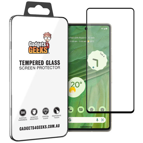 Full Coverage Tempered Glass Screen Protector for Google Pixel 7 - Black