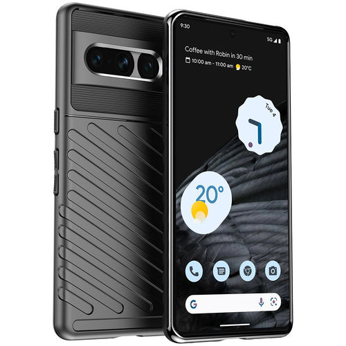 Flexi Thunder Tough Shockproof Case for Google Pixel 7 Pro - Black (Texture)