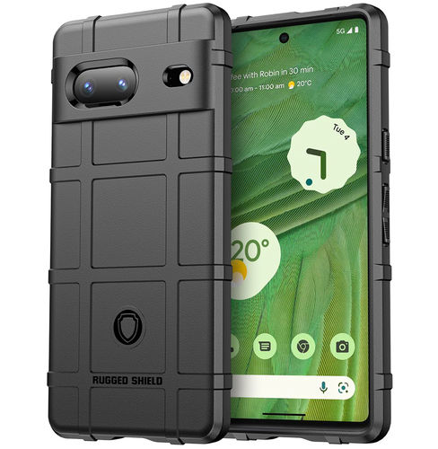 Anti-Shock Grid Texture Shockproof Case for Google Pixel 7 - Black