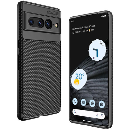 Flexi Slim Carbon Fibre Case for Google Pixel 7 Pro - Black (Pattern)