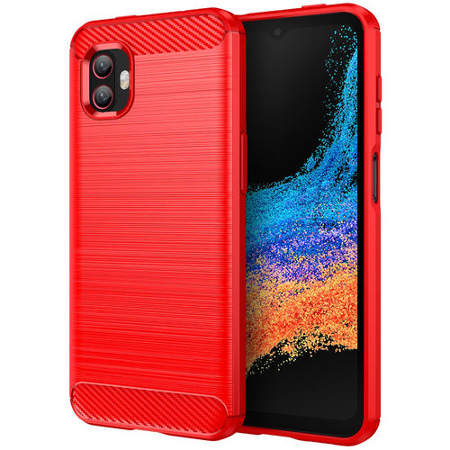 Flexi Slim Carbon Fibre Case for Samsung Galaxy XCover6 Pro - Brushed Red