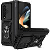 Slim Armour Shockproof Case / Slide Cover / Ring Stand for Samsung Galaxy Z Fold4 - Black