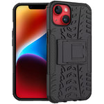 Dual Layer Rugged Tough Case & Stand for Apple iPhone 14 - Black