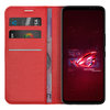 Leather Wallet Case & Card Holder Pouch for Asus ROG Phone 6 - Red