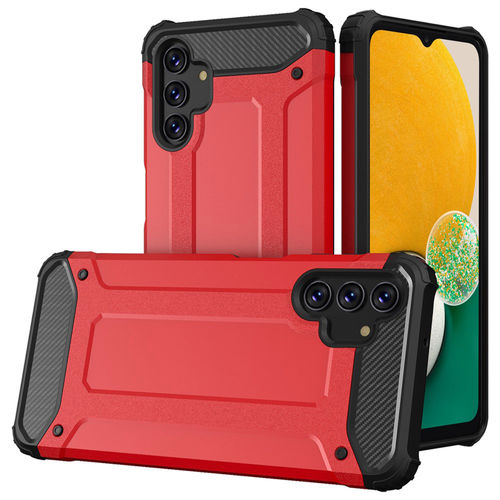 Military Defender Tough Shockproof Case for Samsung Galaxy A13 4G / 5G / A04s - Red