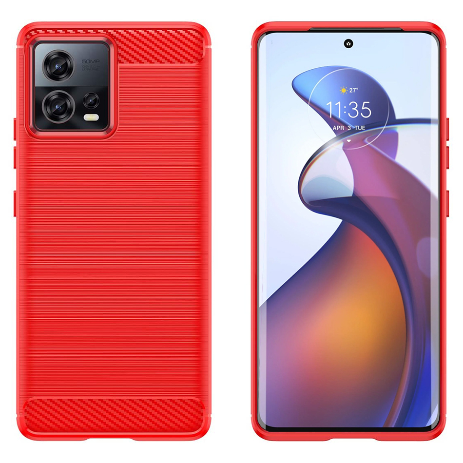 Flexi Carbon Fibre Case for Motorola Edge 30 Fusion (Red)