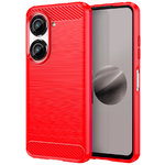 Flexi Slim Carbon Fibre Case for Asus Zenfone 9 / 10 - Brushed Red