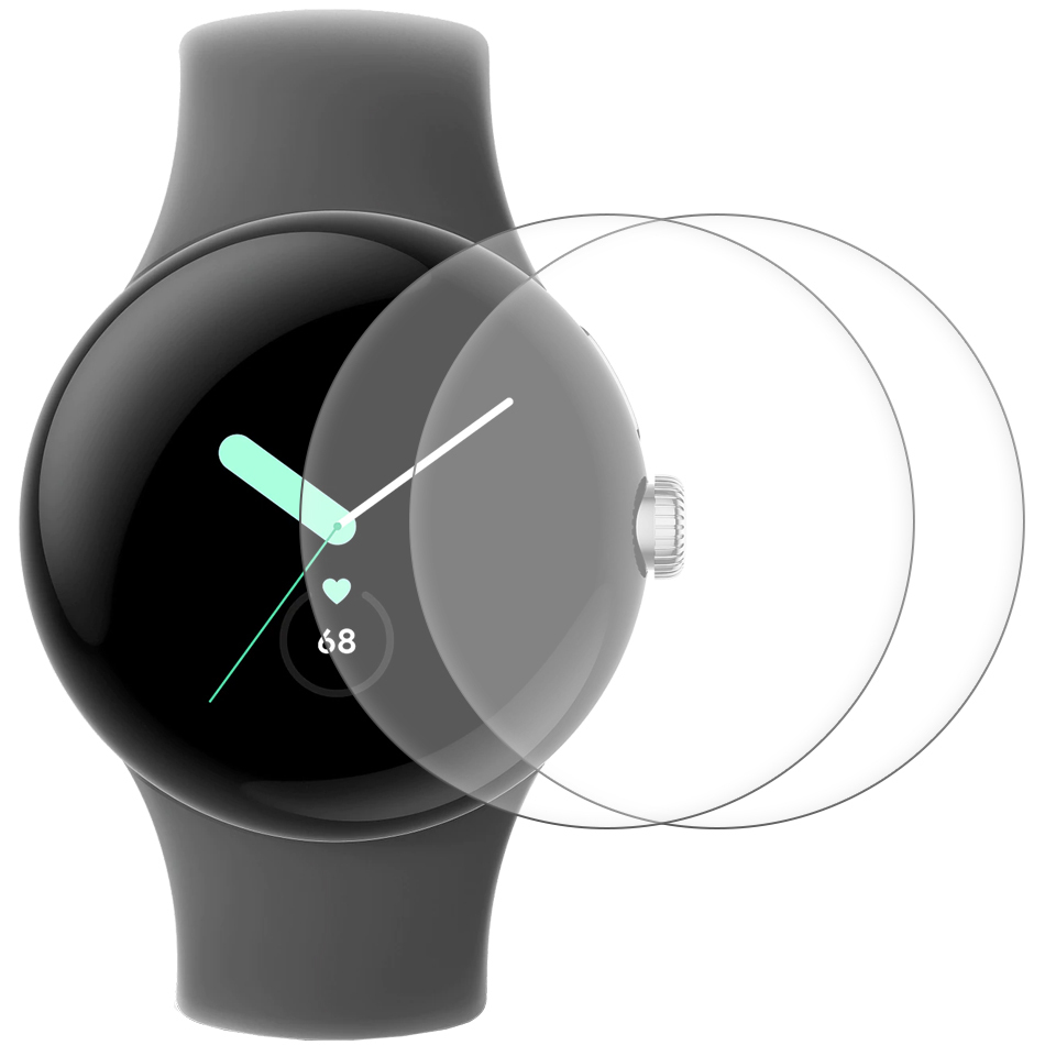 (2-Pack) Anti-Scratch TPU Screen Protector Film for Google Pixel Watch 3 / 2 / 1 (41mm)