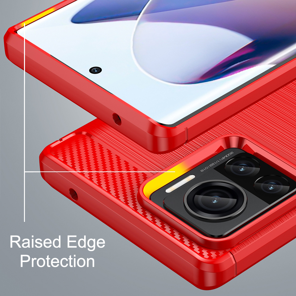 Flexi Carbon Fibre Case for Motorola Edge 30 Ultra (Red)