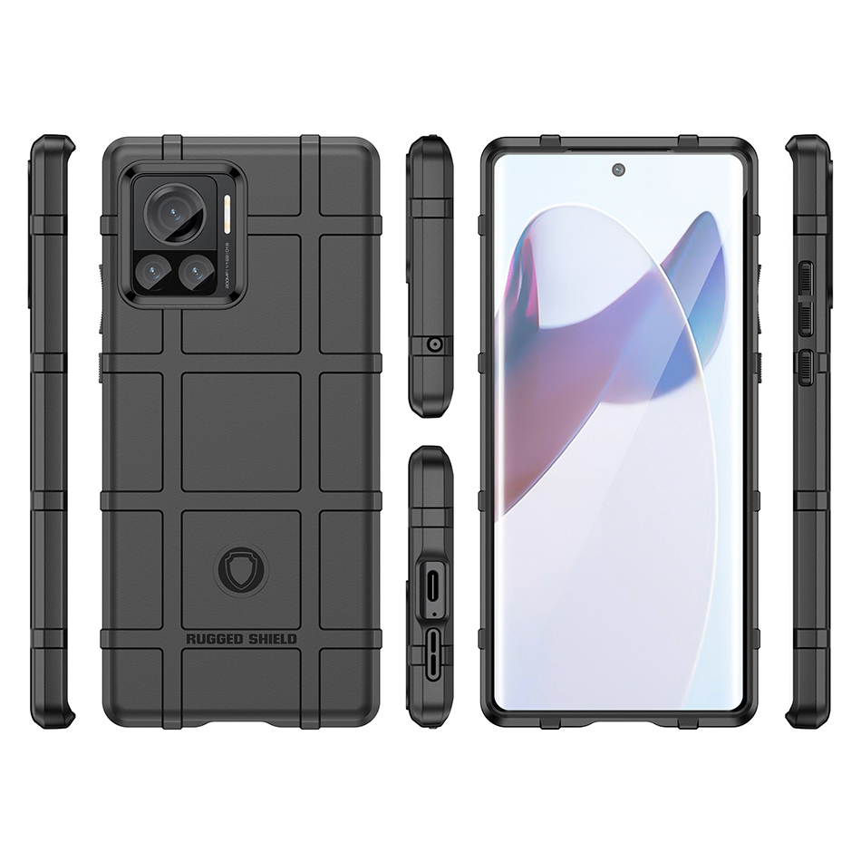 Grid Texture Shockproof Case for Motorola Edge 30 Ultra (Black)