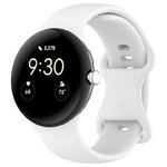 Sport Plus Silicone Band (Pin & Tuck) Wrist Strap for Google Pixel Watch / Watch 2 - White