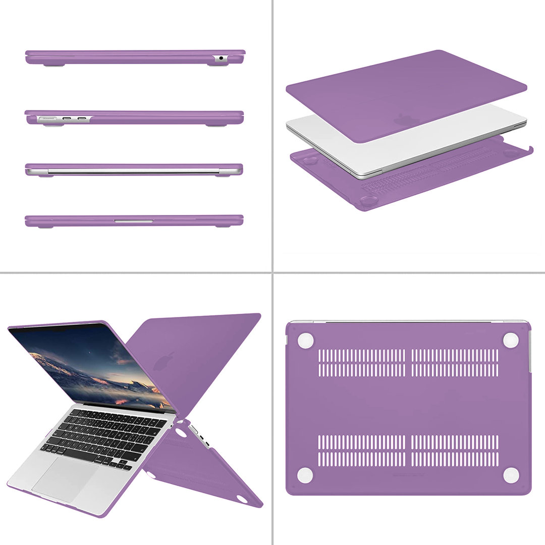 Frosted Hard Shell Case for Apple MacBook Air (13-inch) 2025 / 2024 / 2022 - Purple (Matte)