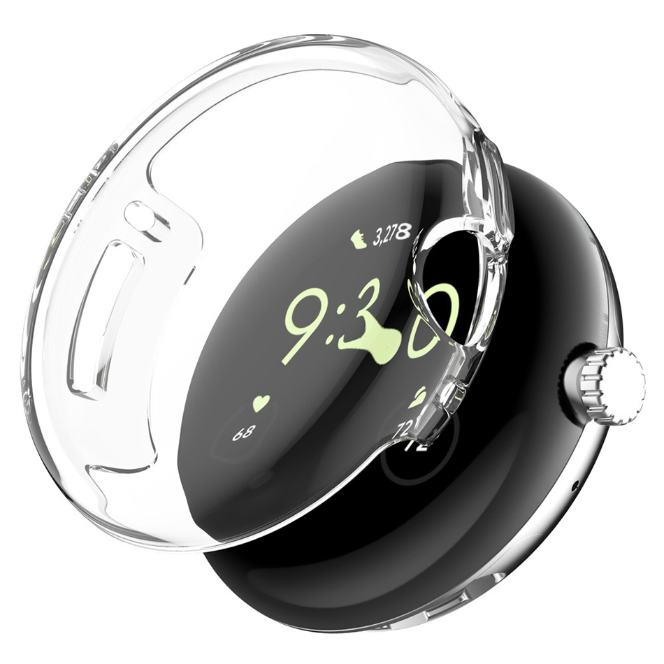 (2-Pack) Flexi Slim Bumper Case for Google Pixel Watch 3 / 2 / 1 (41mm) - Clear (Frame)