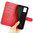 Leather Wallet Case & Card Holder Pouch for Motorola Edge 30 Neo - Red