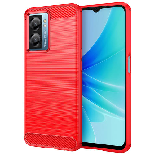 Flexi Slim Carbon Fibre Case for Oppo A57 4G - Brushed Red