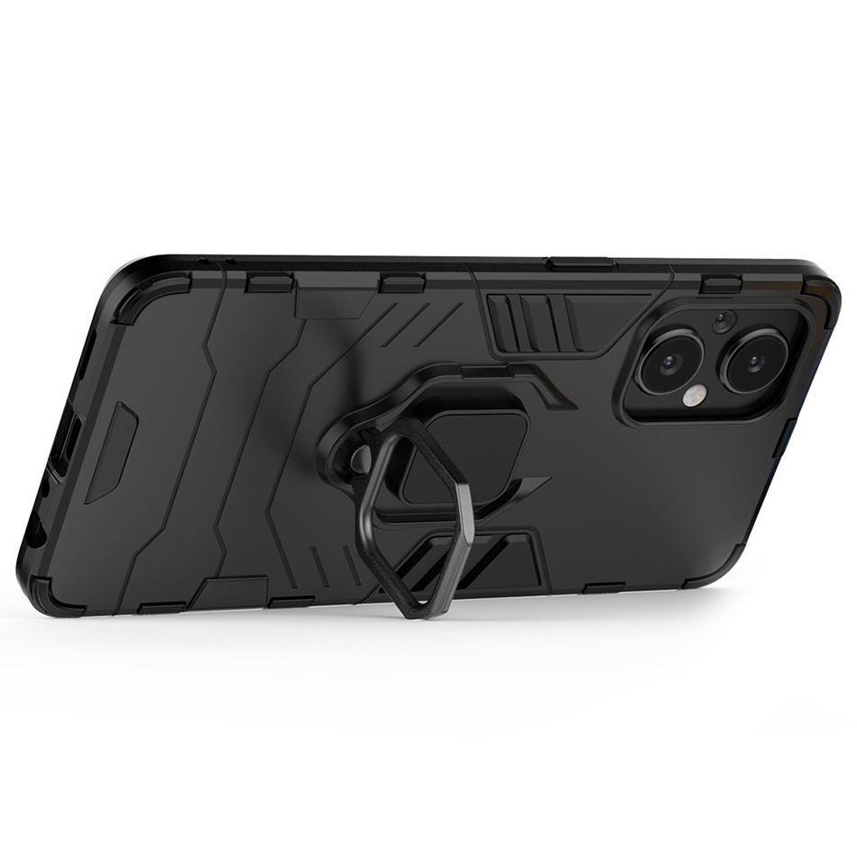 Slim Armour Shockproof Case / Finger Ring Holder for Oppo Reno8 Lite - Black