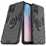 Slim Armour Shockproof Case / Finger Ring Holder for Vivo Y21 / Y21s / Y33s - Black