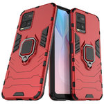 Slim Armour Shockproof Case / Finger Ring Holder for Vivo Y21 / Y21s / Y33s - Red