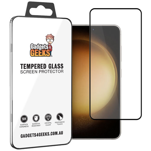 Full Coverage Tempered Glass Screen Protector for Samsung Galaxy S23 - Black