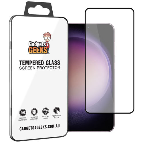 Full Coverage Tempered Glass Screen Protector for Samsung Galaxy S23+ (Black)