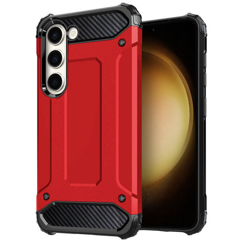 Military Defender Tough Shockproof Case for Samsung Galaxy S23 - Red