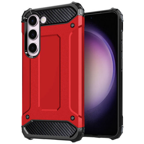 Military Defender Tough Shockproof Case for Samsung Galaxy S23+ (Red)