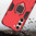 Slim Armour Shockproof Case / Metal Ring Holder for Samsung Galaxy S23 - Red